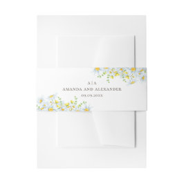 Daisy. Waterverf bloemen. Bloemen bruiloft monogra Uitnodigingen Wikkel