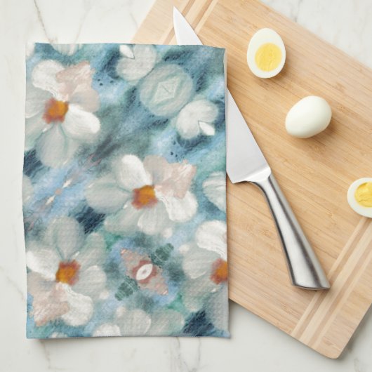 Daisy Waterverf Floral Theedoek (Quarter Fold)