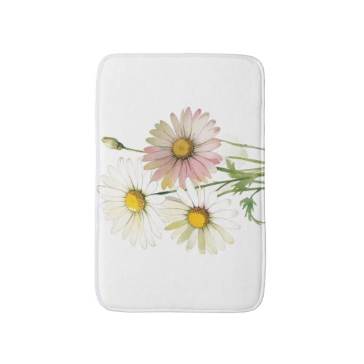 Daisy Waterverf Flower Modern Professional Badmat (Voorkant Verticaal)