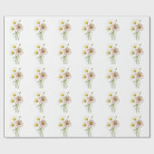Daisy Waterverf Flower Modern Professional Cadeaupapier (Vlak)