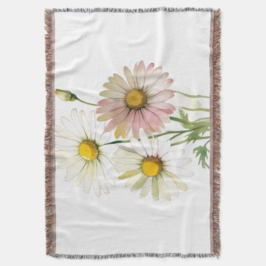 Daisy Waterverf Flower Modern Professional Deken (Voorkant Verticaal)