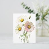 Daisy Waterverf Flower Modern Professional Feestdagenkaart (Staand voorkant)