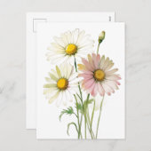 Daisy Waterverf Flower Modern Professional Feestdagenkaart (Voorkant / Achterkant)