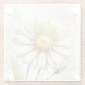 Daisy Waterverf Flower Modern Professional Glazen Onderzetter (Achterkant)
