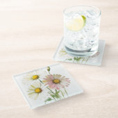 Daisy Waterverf Flower Modern Professional Glazen Onderzetter (Schuin)