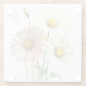 Daisy Waterverf Flower Modern Professional Glazen Onderzetter (Achterkant)