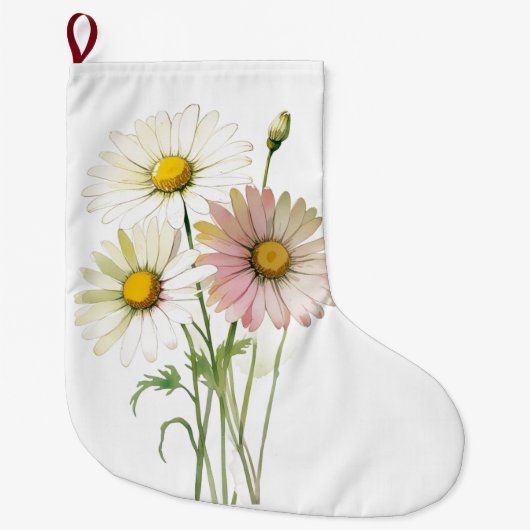 Daisy Waterverf Flower Modern Professional Grote Kerstsok (Voorkant)