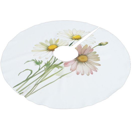 Daisy Waterverf Flower Modern Professional Kerstboom Rok (Gekanteld)