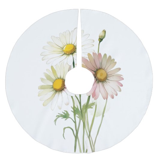Daisy Waterverf Flower Modern Professional Kerstboom Rok (Voorkant)
