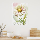 Daisy Waterverf Flower Modern Professional Poster (Keuken)