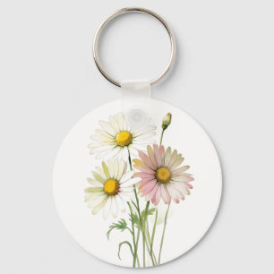 Daisy Waterverf Flower Modern Professional Sleutelhanger