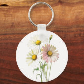 Daisy Waterverf Flower Modern Professional Sleutelhanger (Voorkant)