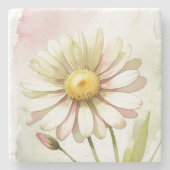Daisy Waterverf Flower Modern Professional Stenen Onderzetter (Voorkant)