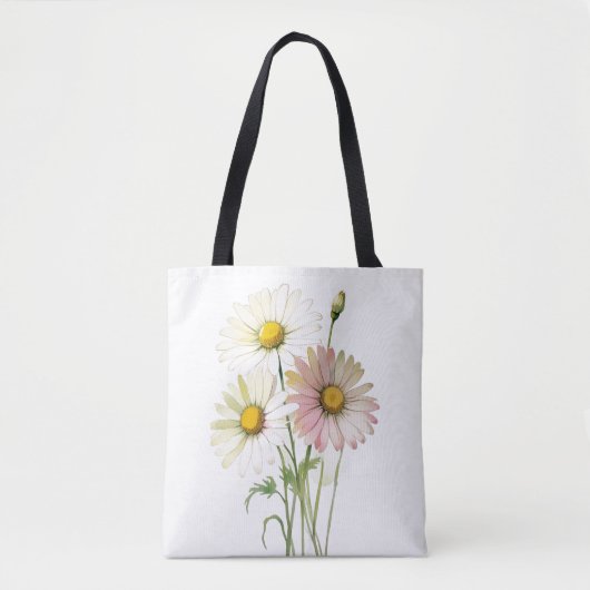 Daisy Waterverf Flower Modern Professional Tote Bag (Voorkant)