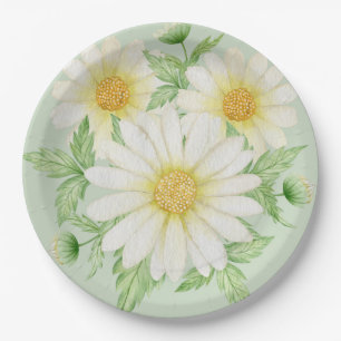 Daisy Waterverf Flowers Paper Borden Papieren Bordje
