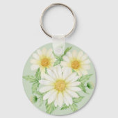 Daisy Waterverf Flowers Sleutelhanger (Voorkant)