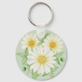 Daisy Waterverf Flowers Sleutelhanger