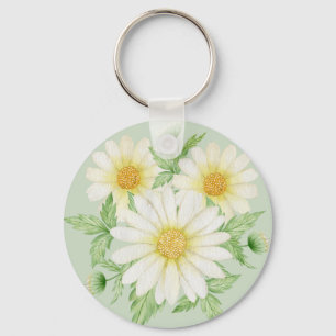 Daisy Waterverf Flowers Sleutelhanger
