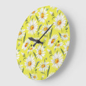 Daisy waterverf, geel naadloos patroon. grote klok (Hoek)