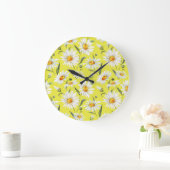 Daisy waterverf, geel naadloos patroon. grote klok (Huis)