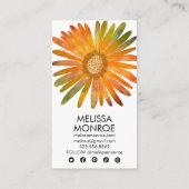 Daisy Waterverf Kleurrijke w Social Media Iconen Visitekaartje (Achterkant)