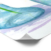 Daisy Waterverf Pink Yellow Daisies schilderen Poster (Hoek)