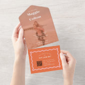 Daisy Wedding All in één uitnodiging (Afscheurbaar)