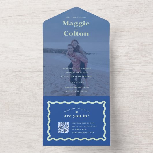 Daisy Wedding All in één uitnodiging (Binnen)