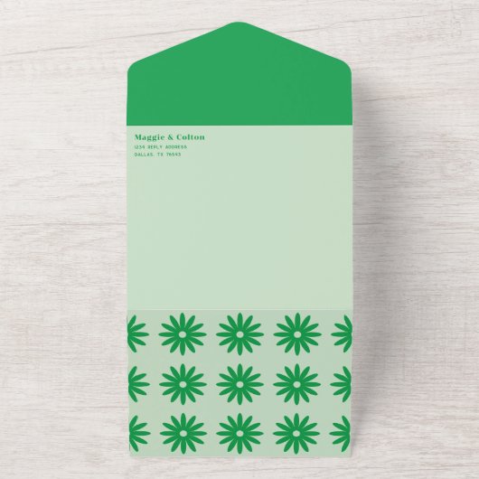 Daisy Wedding All in één uitnodiging (Buitenkant)