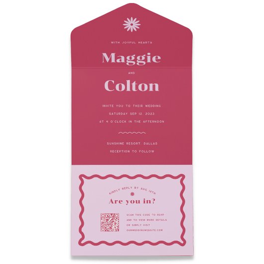 Daisy Wedding All in één uitnodiging