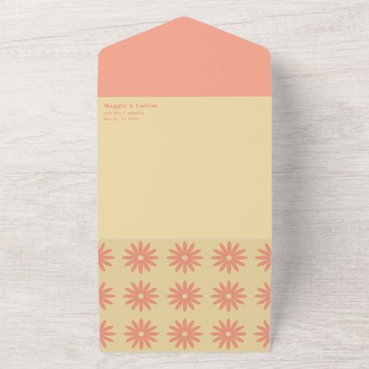 Daisy Wedding All in één uitnodiging (Buitenkant)