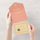 Daisy Wedding All in één uitnodiging (Afscheurbaar)