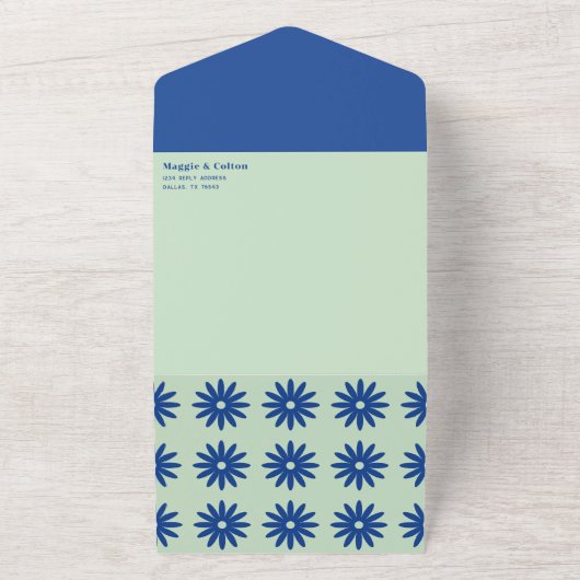 Daisy Wedding All in één uitnodiging (Buitenkant)