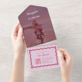 Daisy Wedding All in één uitnodiging (Afscheurbaar)