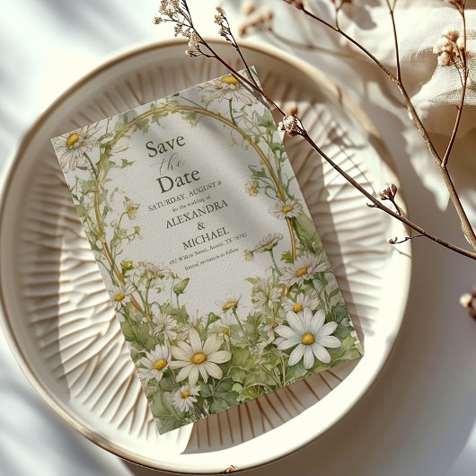  Daisy Wedding Art Nouveau Save The Date