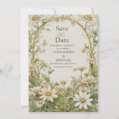  Daisy Wedding Art Nouveau Save The Date (Voorkant)