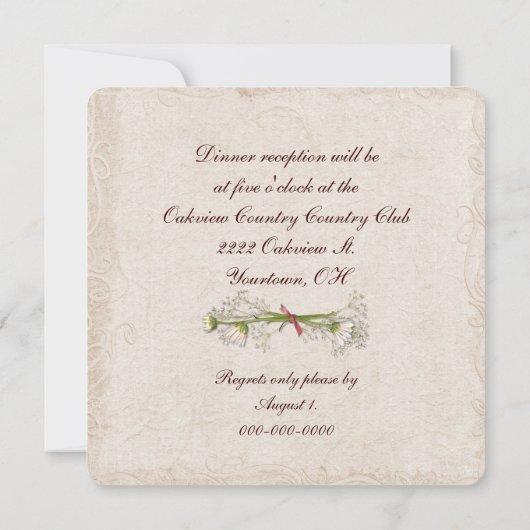 Daisy Wedding Elegance Kaart (Achterkant)