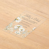 Daisy Wedding Foto QR-code Acryl Uitnodigingen (Laagn)