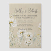 Daisy Wedding Foto QR-code Vellum Uitnodigingen (Voorkant)