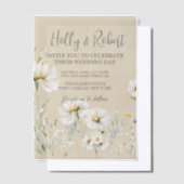 Daisy Wedding Foto QR-code Vellum Uitnodigingen (Offset)
