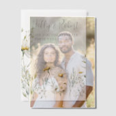 Daisy Wedding Foto QR-code Vellum Uitnodigingen (Offset (Koppel))