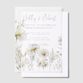 Daisy Wedding Foto QR-code Vellum Uitnodigingen (Offset)
