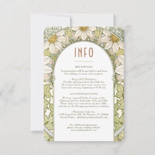 Daisy Wedding Insert  Art Nouveau Kaart (Voorkant)