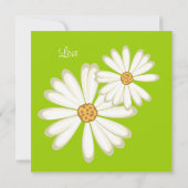 Daisy Wedding Invitation Flower White kalme green Kaart (Achterkant)