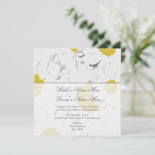 Daisy Wedding Invitation - Van Bride en Groom Kaart (Staand voorkant)