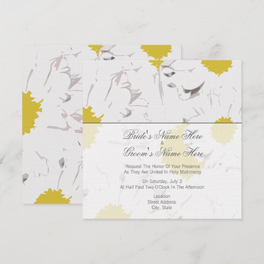 Daisy Wedding Invitation - Van Bride en Groom Kaart (Voorkant / Achterkant)