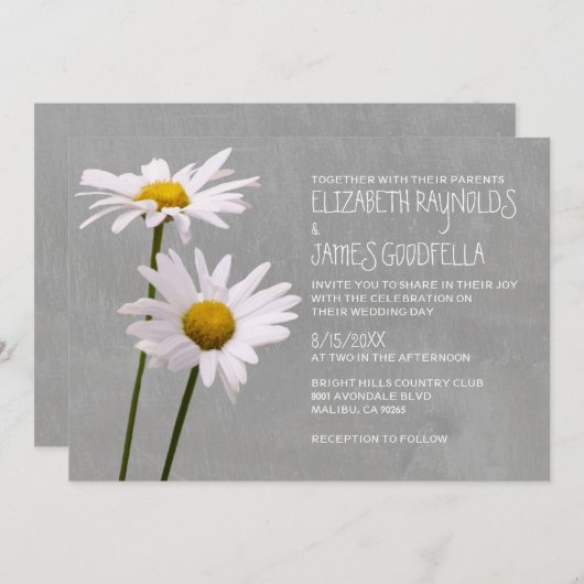 Daisy Wedding Invitations Kaart (Voorkant / Achterkant)