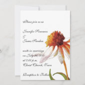 Daisy Wedding Inviting Black White Kaart (Achterkant)