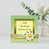 Daisy Wedding Jubileum Party Invitation Kaart (Staand voorkant)