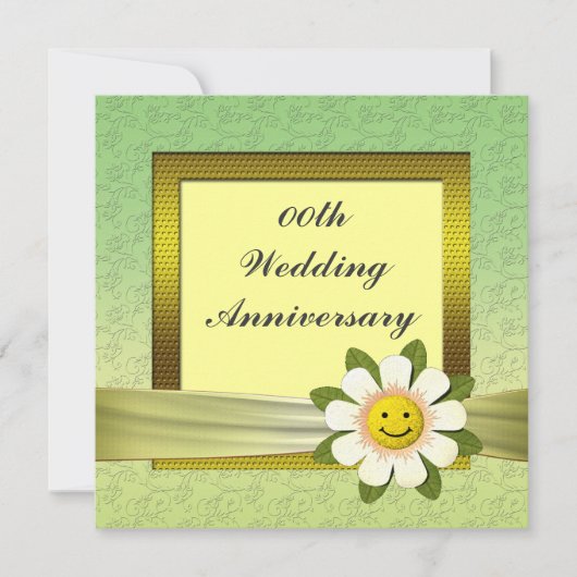 Daisy Wedding Jubileum Party Invitation Kaart (Voorkant)